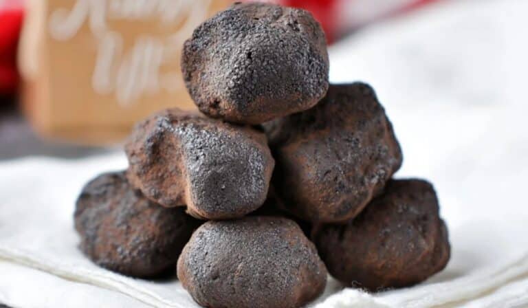 Oreo Coal no-bake dessert stacked in a pyramid