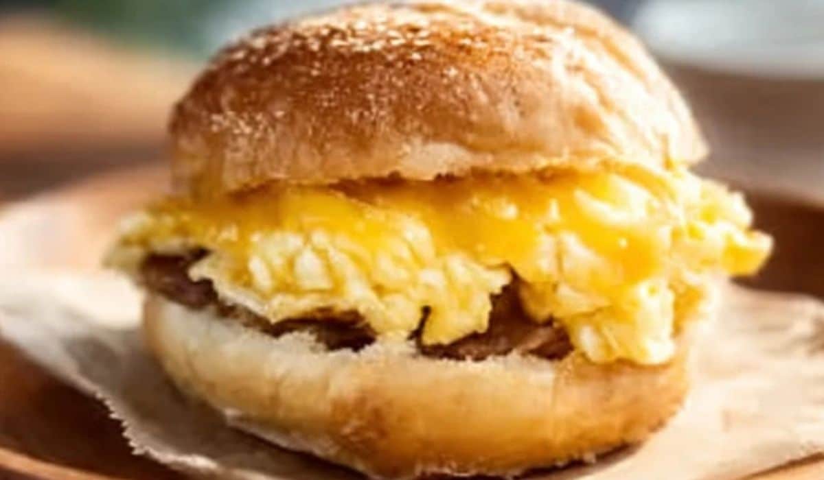 Fairfax Breakfast Sandwich with creamy scrambled eggs and cheddar on brioche
