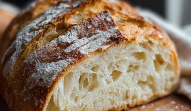 Artisan Bread Recipe with golden crust and airy crumb