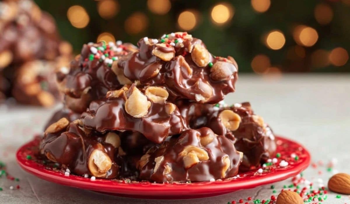 5 Minute Christmas Crock Pot Candy holiday serving