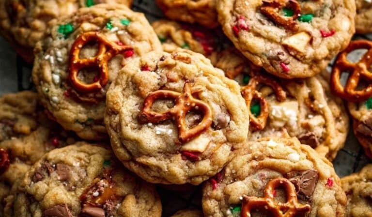 Kitchen Sink Cookies on wire rack