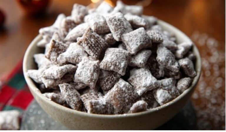 The Best Puppy Chow Recipe in a serving bowl