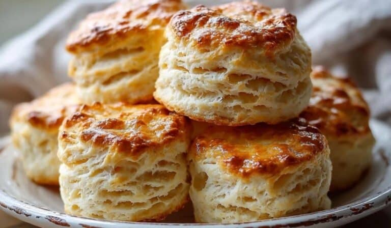 Fluffy 5-Ingredient Gluten Free Biscuits served in rustic ceramic bowl